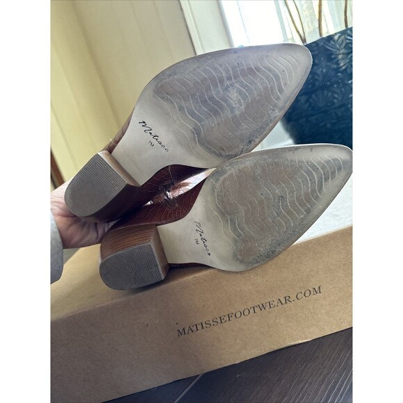 Matisse Truvie Knee-High Tobacco Croc Leather Boots Anthropologie Sz 7 - Picture 4 of 6